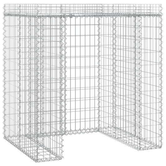 vidaXL Gabion Wall for Garbage Bin 110x91x120 cm Galvanised Iron