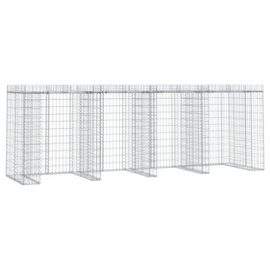 vidaXL Gabion Wall for Garbage Bin 350x91x120 cm Galvanised Iron