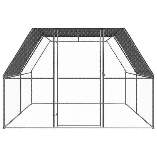 vidaXL Outdoor Chicken Cage 3x4x2 m Galvanised Steel