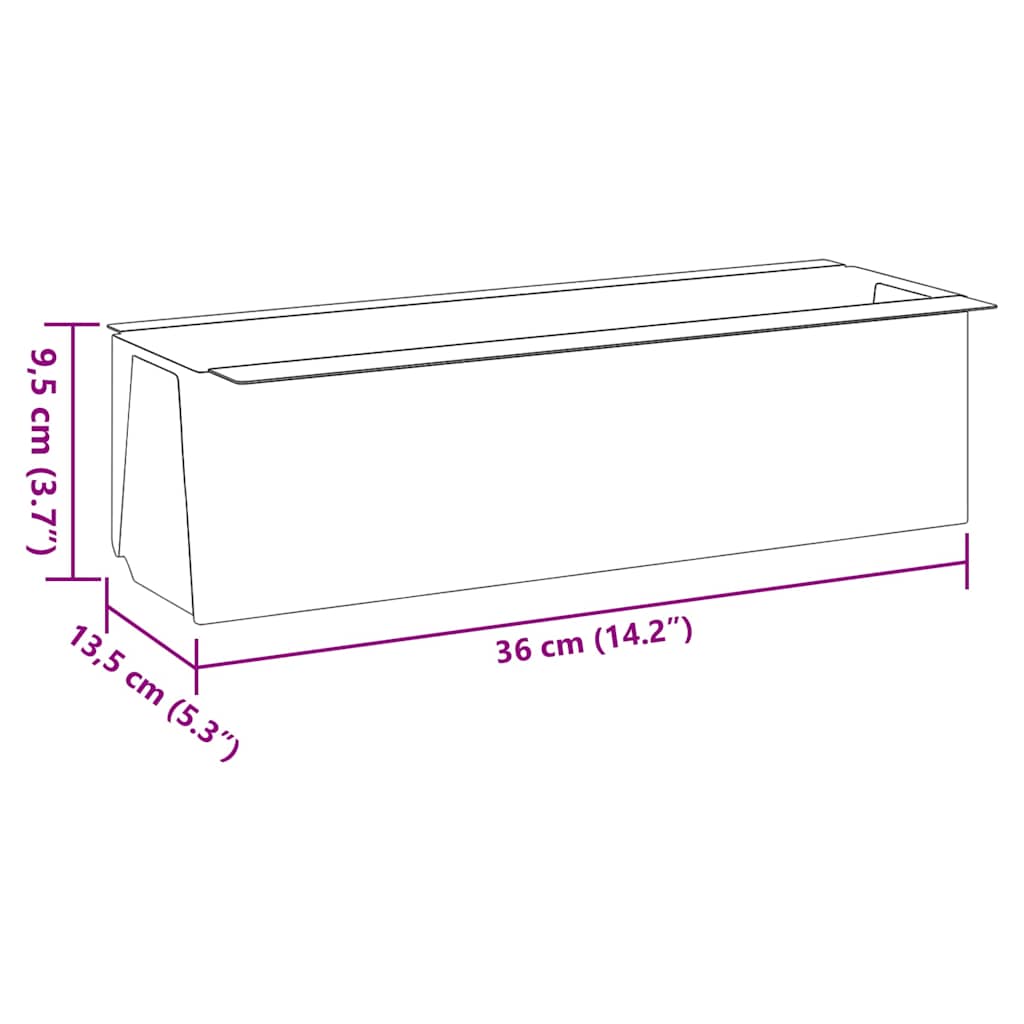 318302 vidaXL Flower Boxes for Euro Pallets 12 pcs Grey 36x13,5x9,5 cm PP