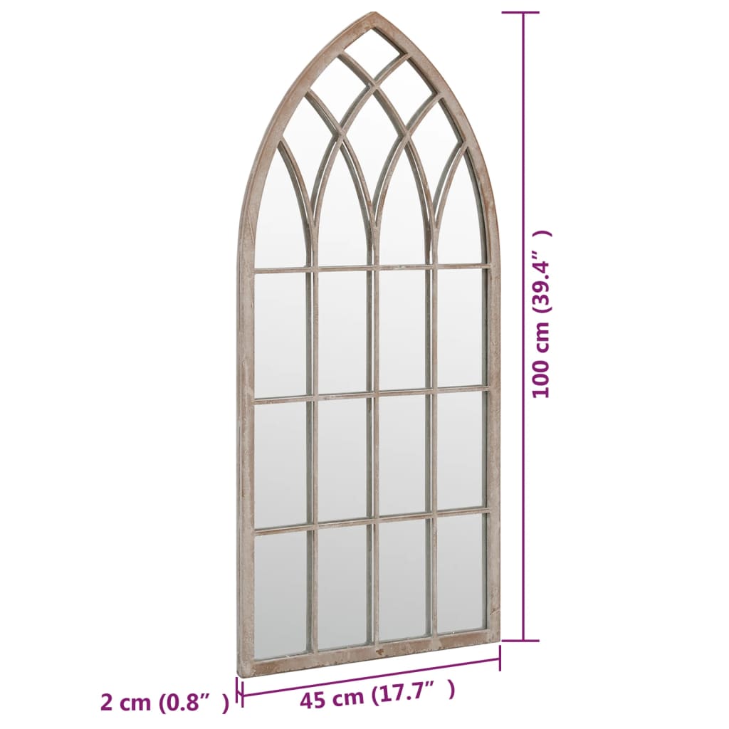 vidaXL Garden Mirror Sand 100x45 cm Iron for Outdoor Use