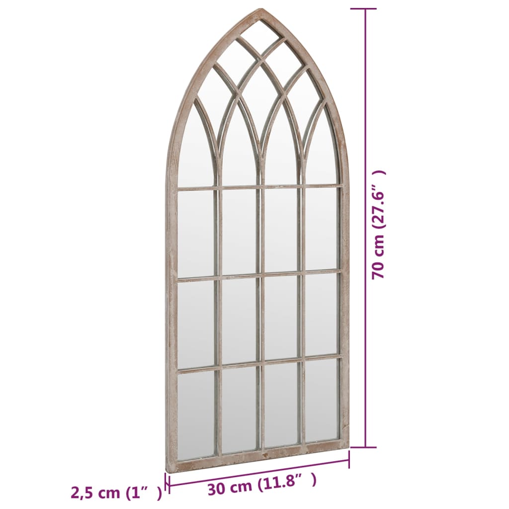 318343 vidaXL Garden Mirror Sand 70x30 cm Iron for Outdoor Use