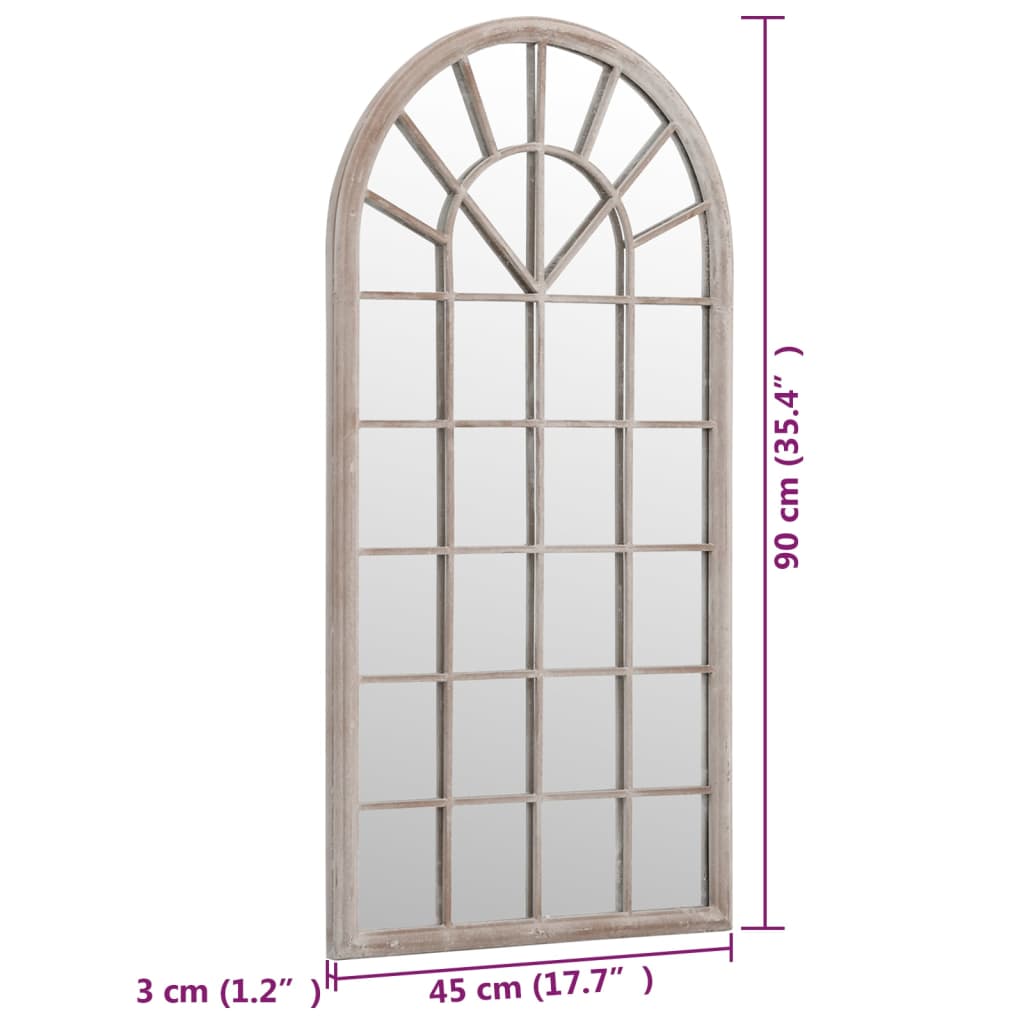 vidaXL Garden Mirror Sand 90x45 cm Iron for Outdoor Use
