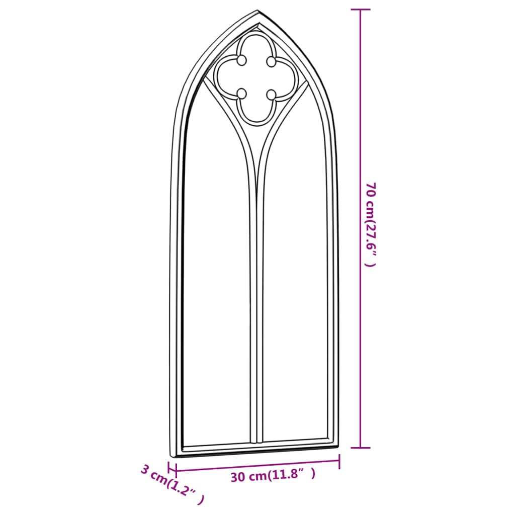 vidaXL Garden Mirror Sand 70x30 cm Iron for Outdoor Use