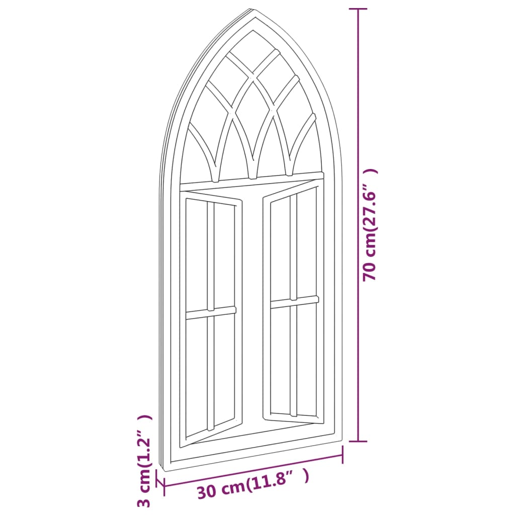 vidaXL Garden Mirror | Sand | Iron, glass | Medium | Mirror | Garden Mirror