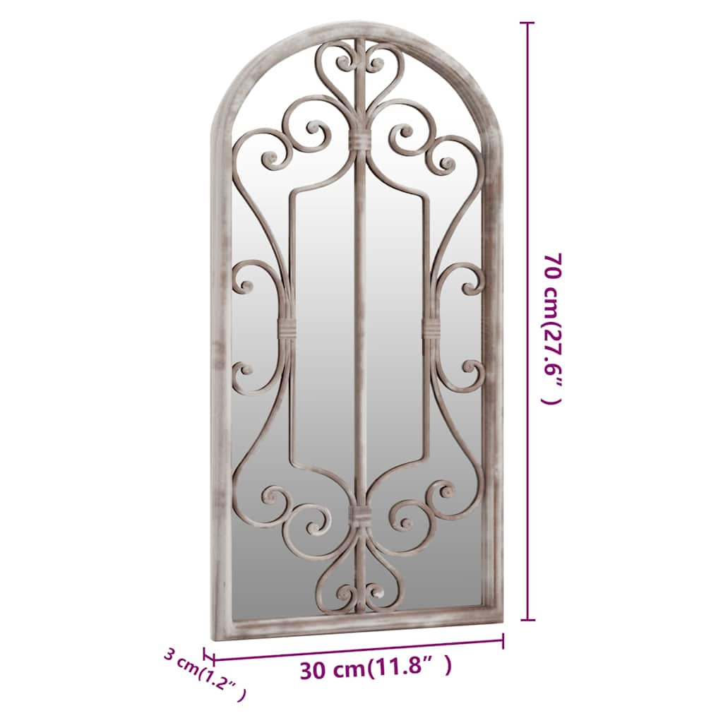 318375 vidaXL Garden Mirror Sand 70x30 cm Iron for Outdoor Use