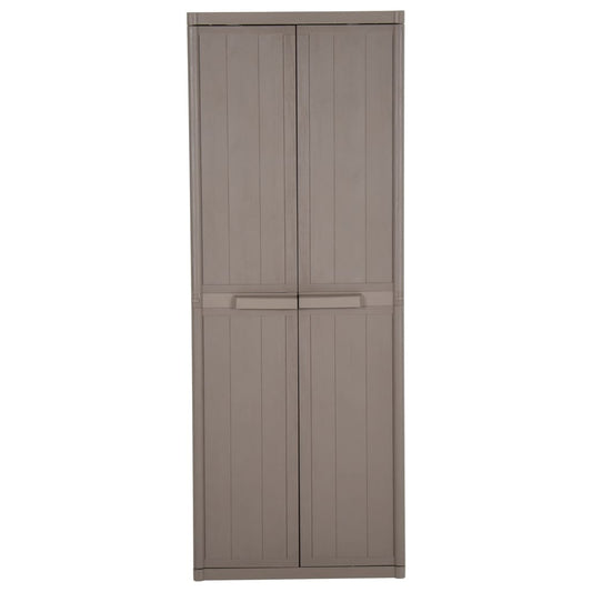 vidaXL Garden Storage Cabinet Brown 65x45x172 cm PP Wood Look