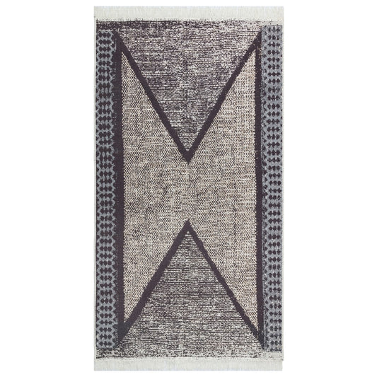 vidaXL Rug Black and Grey 120x180 cm Cotton