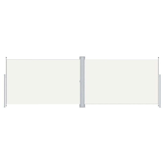 vidaXL Retractable Side Awning Cream 200x600 cm