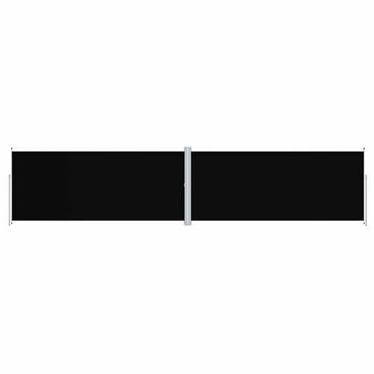 vidaXL Retractable Side Awning Black 220x1000 cm