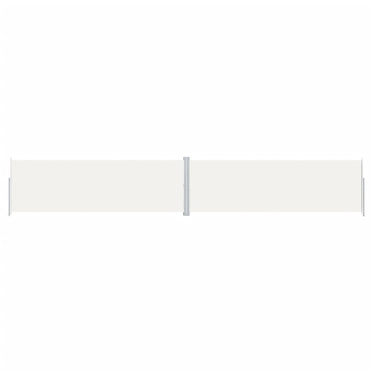 318079 vidaXL Retractable Side Awning Cream 200x1200 cm