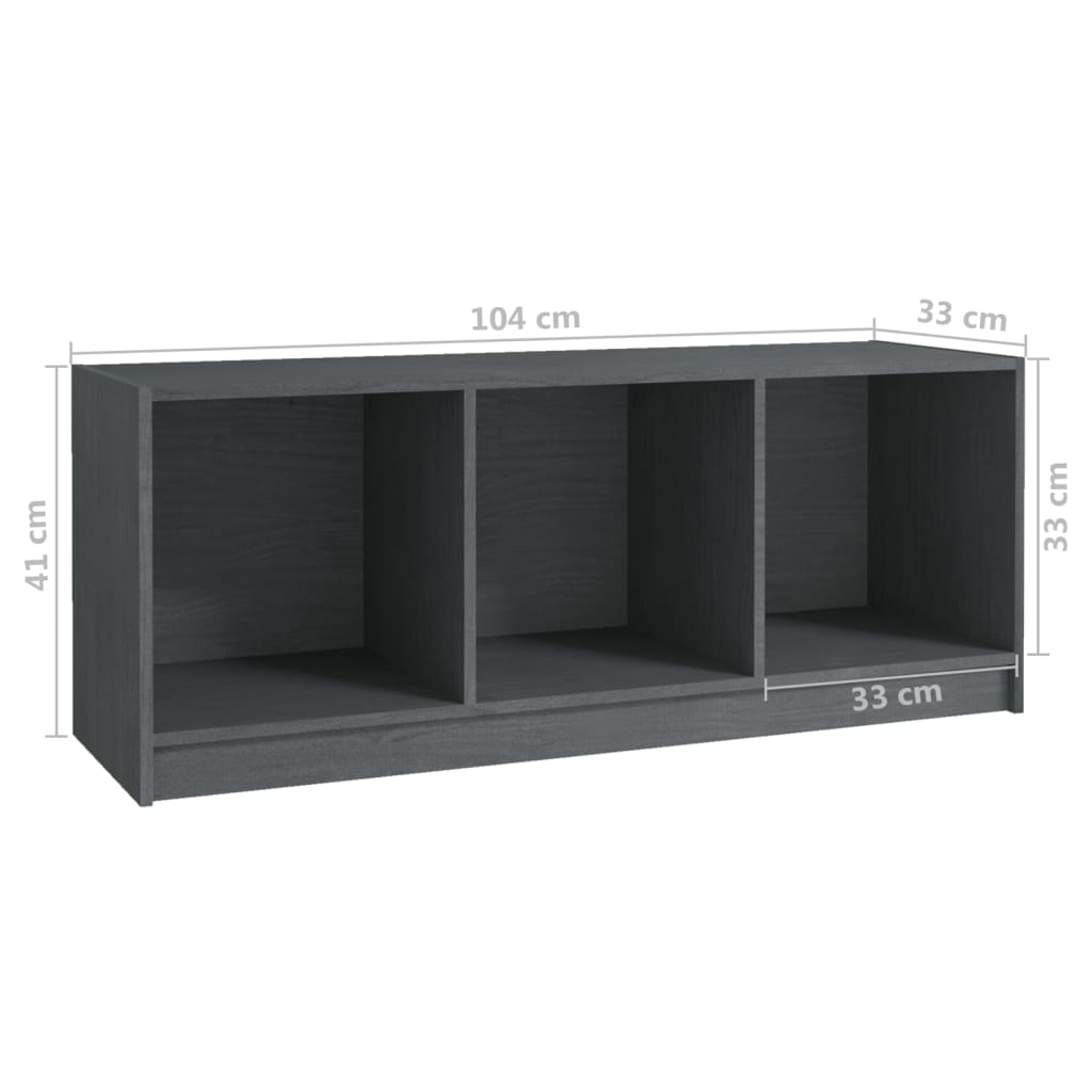809962 vidaXL TV Cabinet Grey 104x33x41 cm Solid Wood Pine