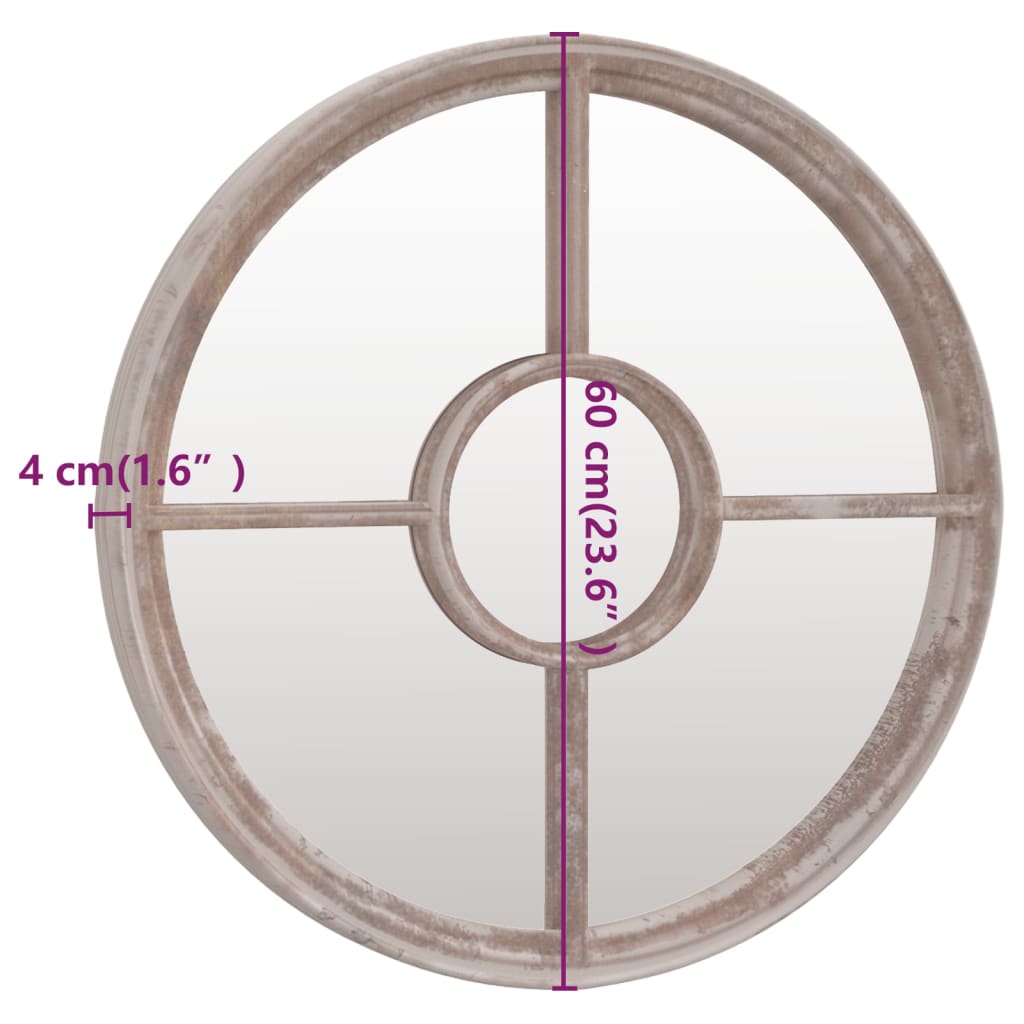 vidaXL Mirror Sand 60x4 cm Iron Round for Indoor Use