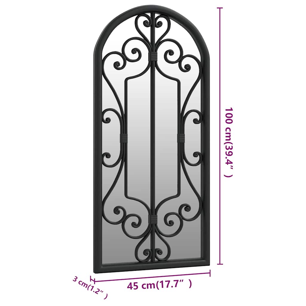 vidaXL Mirror Black 100x45 cm Iron for Indoor Use