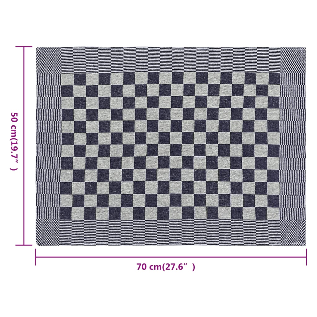 vidaXL Kitchen Towels 20 pcs Blue and White 50x70 cm Cotton