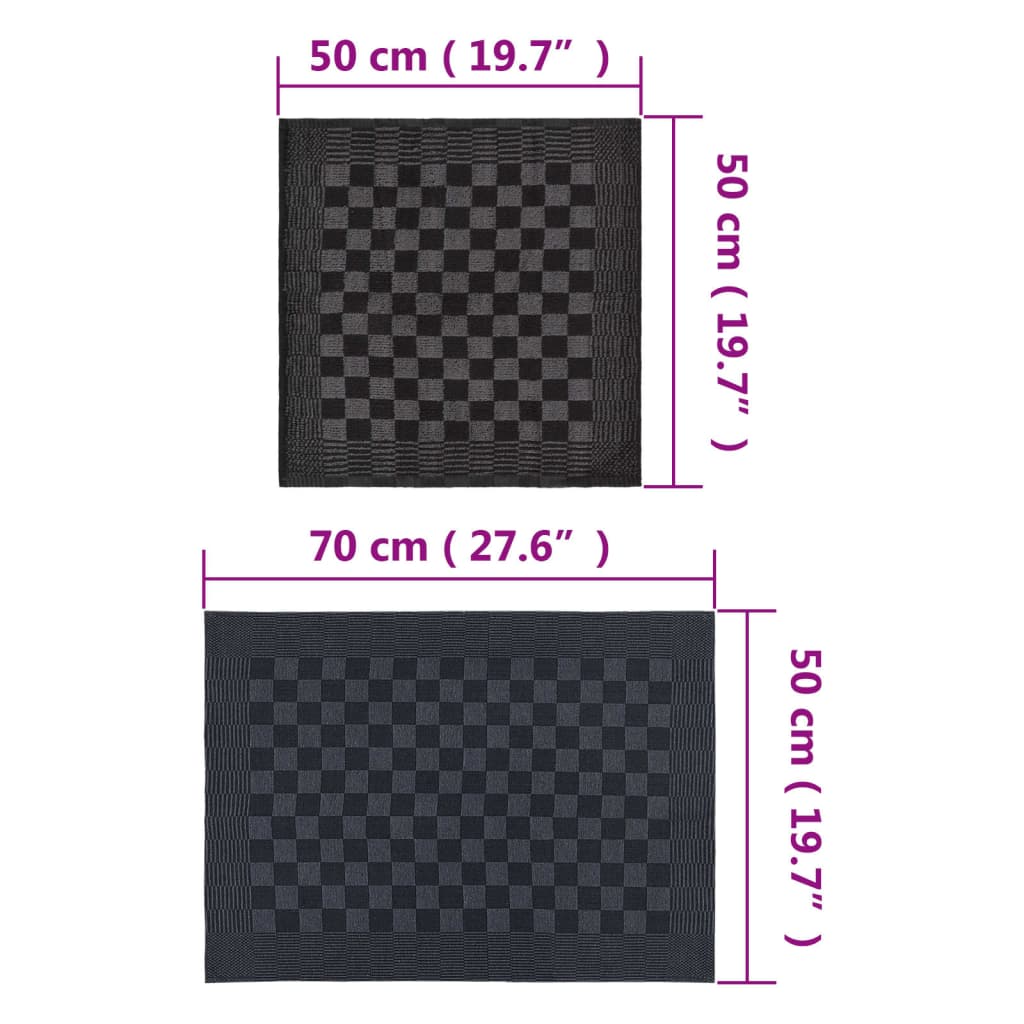 vidaXL 20 Piece Towel Set Black and Grey Cotton
