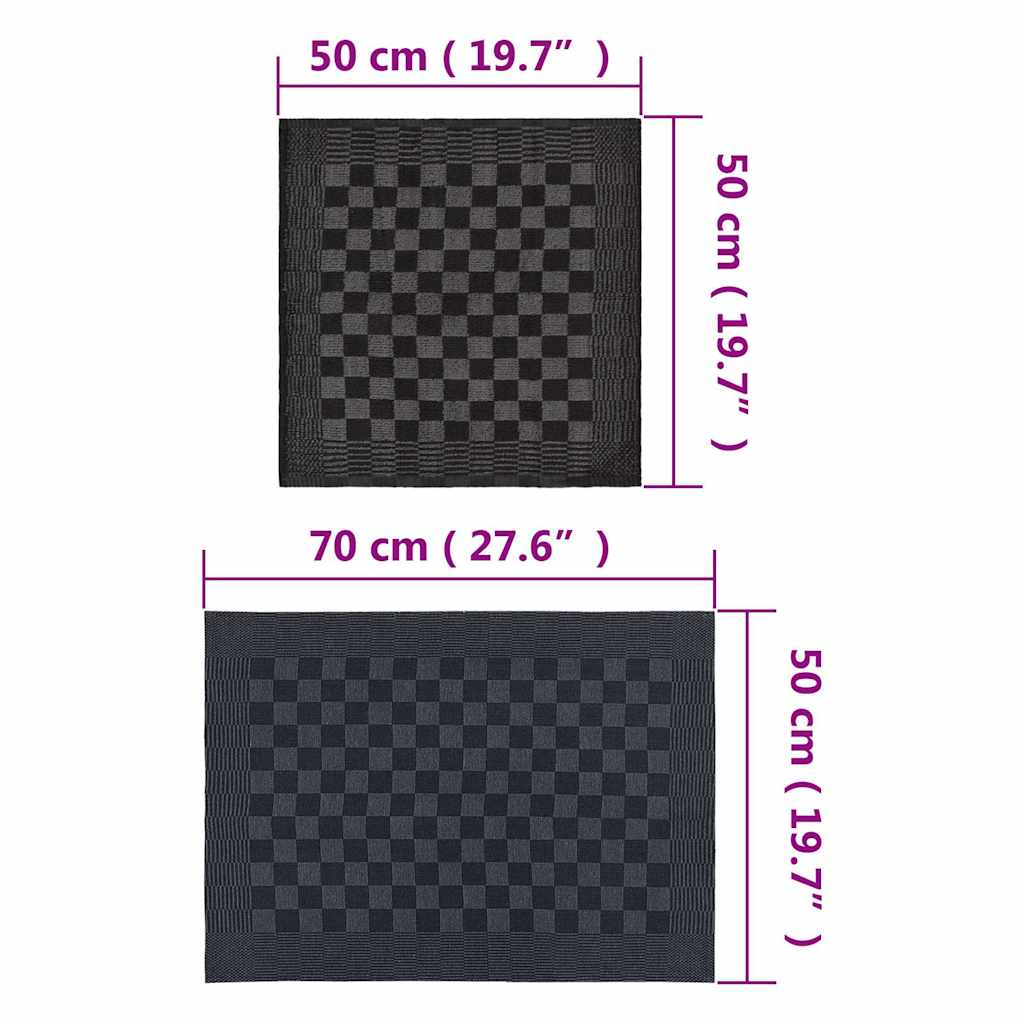 vidaXL 20 Piece Towel Set Black and Grey Cotton