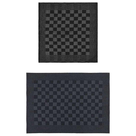vidaXL 20 Piece Towel Set Black and Grey Cotton
