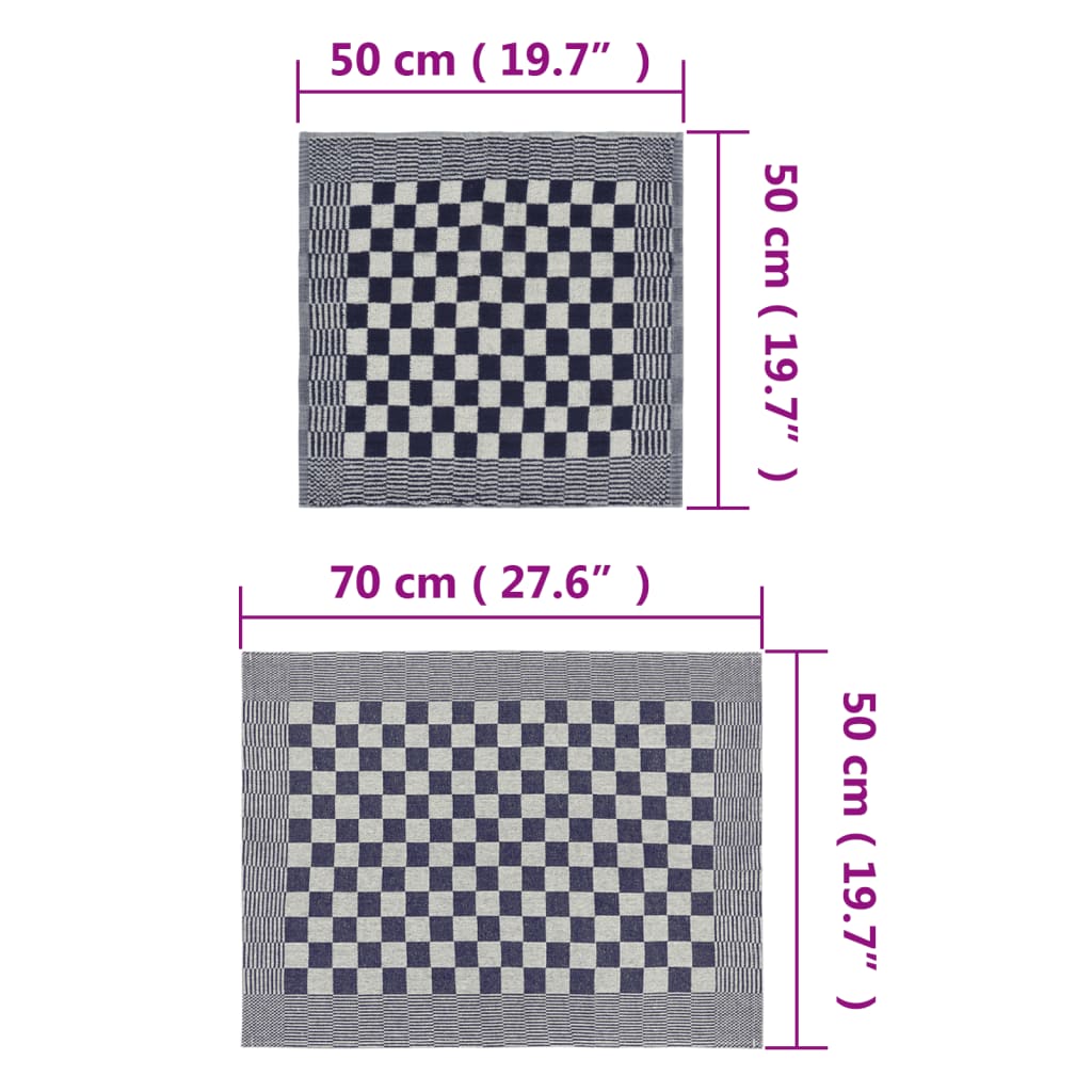 vidaXL 20 Piece Towel Set Blue and White Cotton