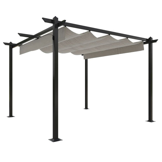 vidaXL Garden Gazebo with Retractable Roof 3x3 m Cream