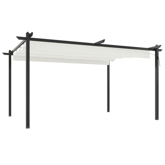vidaXL Garden Gazebo with Retractable Roof 4x3 m Cream
