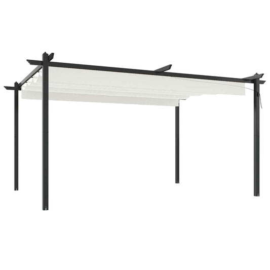 318537 vidaXL Garden Gazebo with Retractable Roof 4x3 m Cream