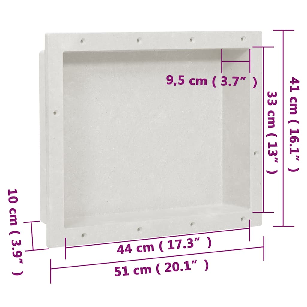 151393 vidaXL Shower Niche Matt White 41x51x10 cm