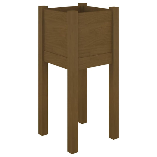 810785 vidaXL Garden Planter Honey Brown 31x31x70 cm Solid Wood Pine