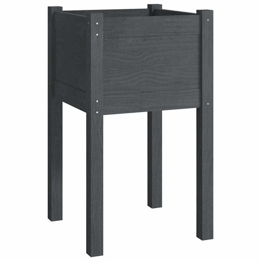 810793 vidaXL Garden Planter Grey 40x40x70 cm Solid Pinewood