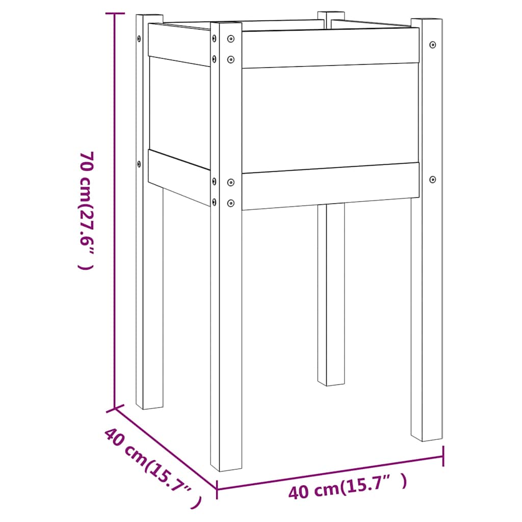810799 vidaXL Garden Planter 50x50x70 cm Solid Wood Pine