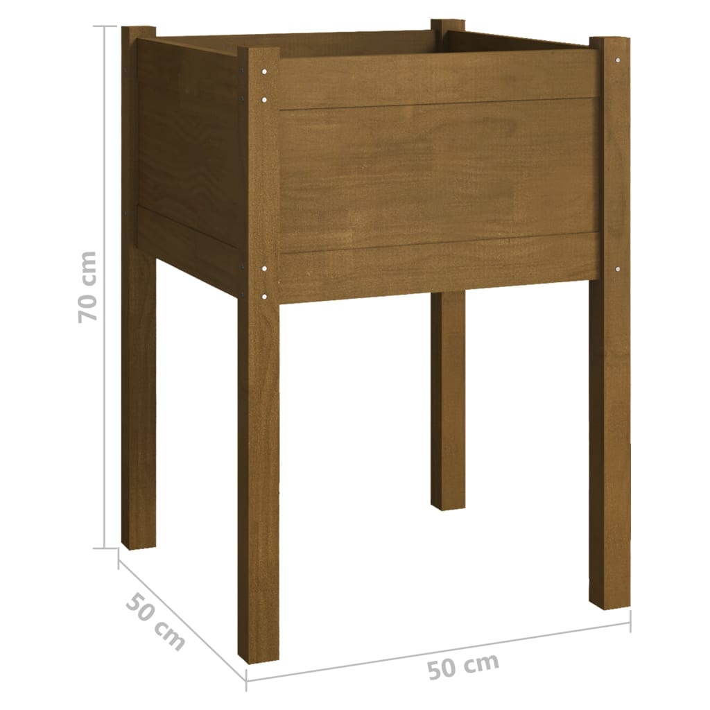 810806 vidaXL Garden Planters 2 pcs Honey Brown 50x50x70 cm Solid Wood Pine
