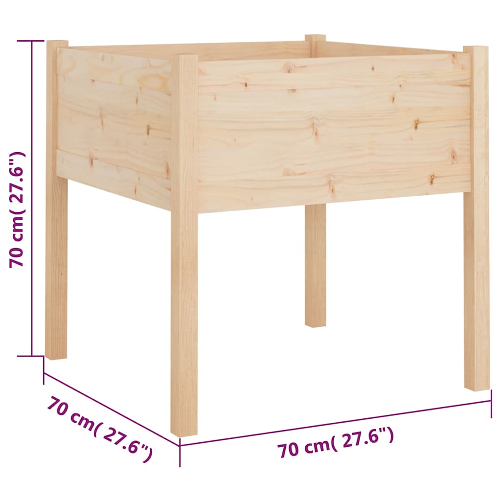 810809 vidaXL Garden Planter 70x70x70 cm Solid Wood Pine