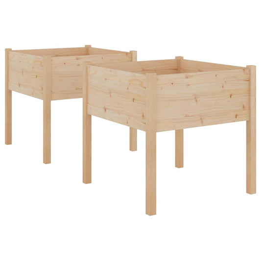 vidaXL Garden Planters 2 pcs 70x70x70 cm Solid Wood Pine