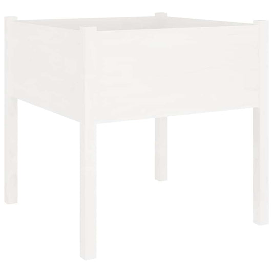 vidaXL Garden Planter White 70x70x70 cm Solid Wood Pine