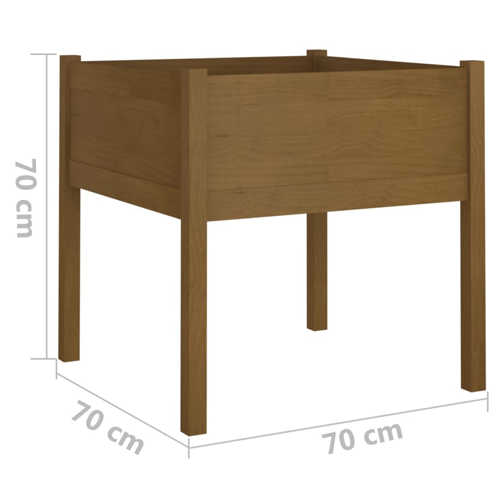 vidaXL Garden Planters 2 pcs Honey Brown 70x70x70 cm Solid Wood Pine