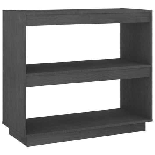 vidaXL Book Cabinet Grey 80x35x71 cm Solid Pinewood