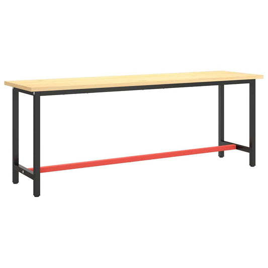 151454 vidaXL Work Bench Frame Matte Black and Matte Red 210x50x79 cm Metal