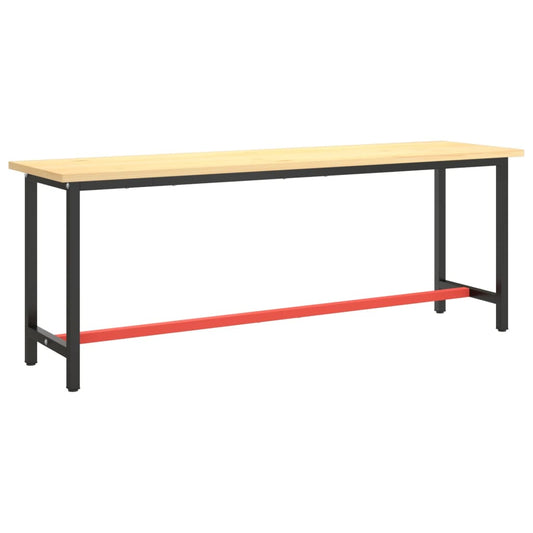 151454 vidaXL Work Bench Frame Matte Black and Matte Red 210x50x79 cm Metal