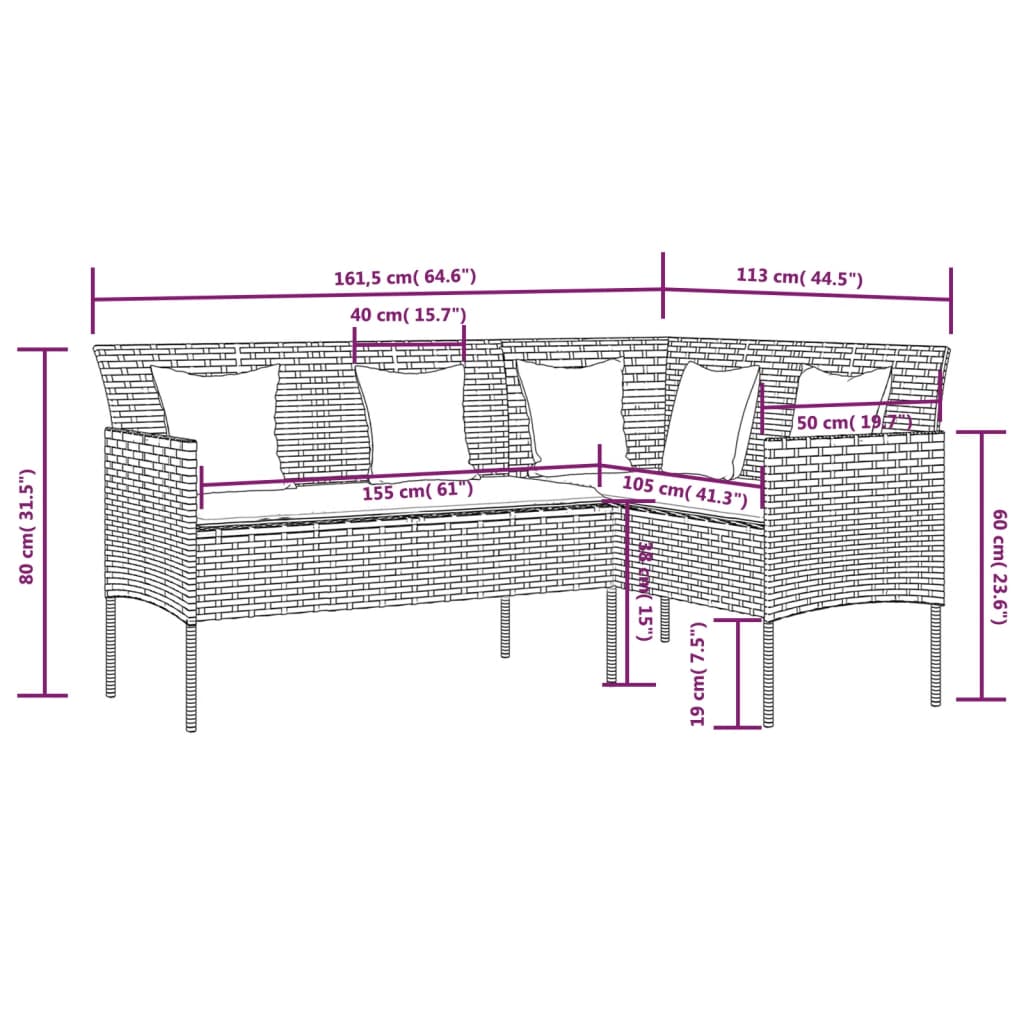 vidaXL Couch Sofa | Brown and Cream White