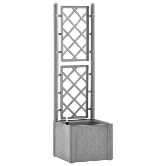 vidaXL Garden Raised Bed with Trellis and Self Watering System Grey