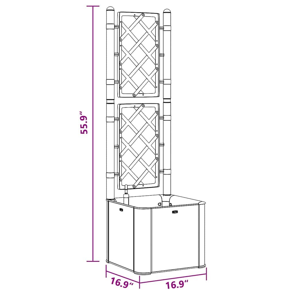317577 vidaXL Garden Raised Bed with Trellis and Self Watering System Grey