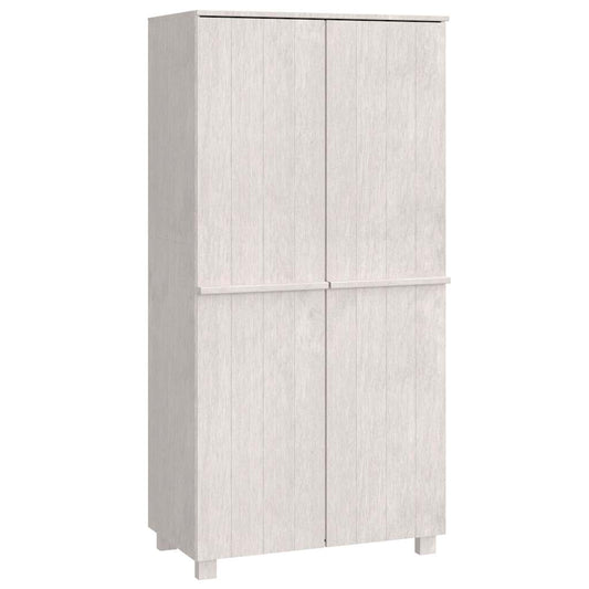 vidaXL Wardrobe "HAMAR" White 89x50x180 cm Solid Wood Pine