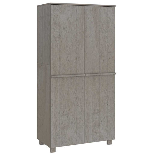 vidaXL Wardrobe "HAMAR" Light Grey 89x50x180 cm Solid Wood Pine