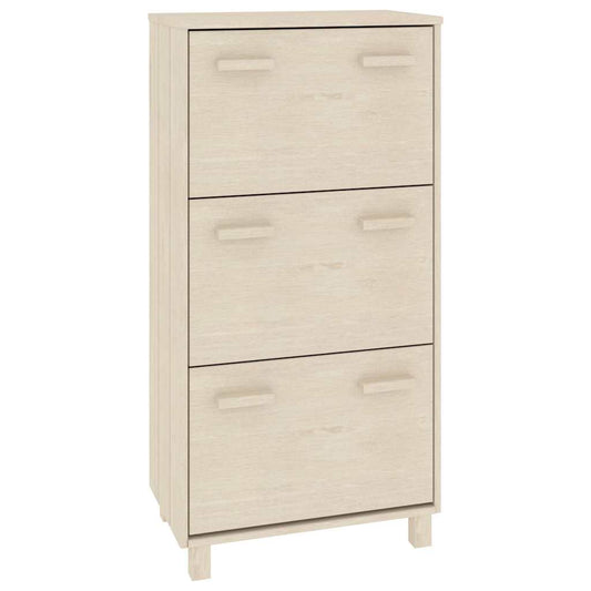 vidaXL Shoe Cabinet "HAMAR" Honey Brown 59,5x35x117 cm Solid Wood Pine