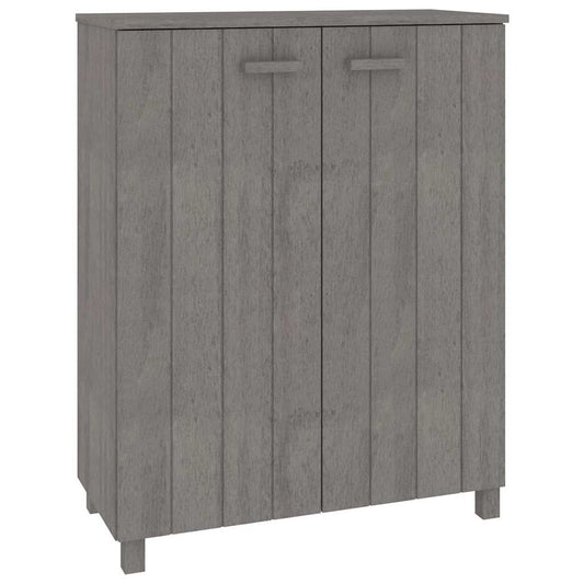 vidaXL Shoe Cabinet "HAMAR" Light Grey 85x40x108 cm Solid Wood Pine