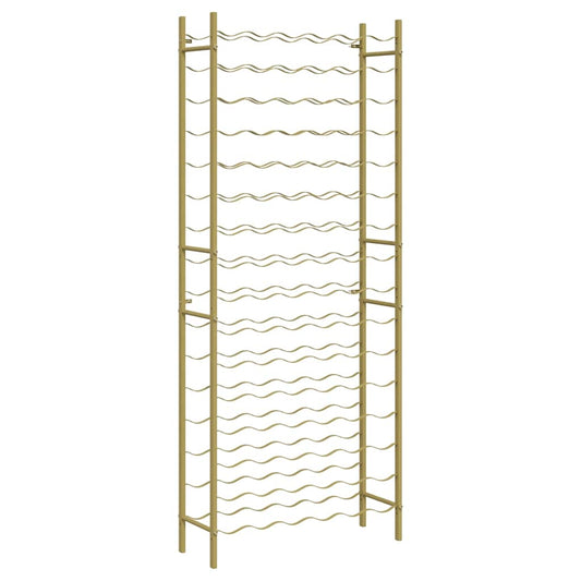 340915 vidaXL Wine Rack for 96 Bottles Gold Metal