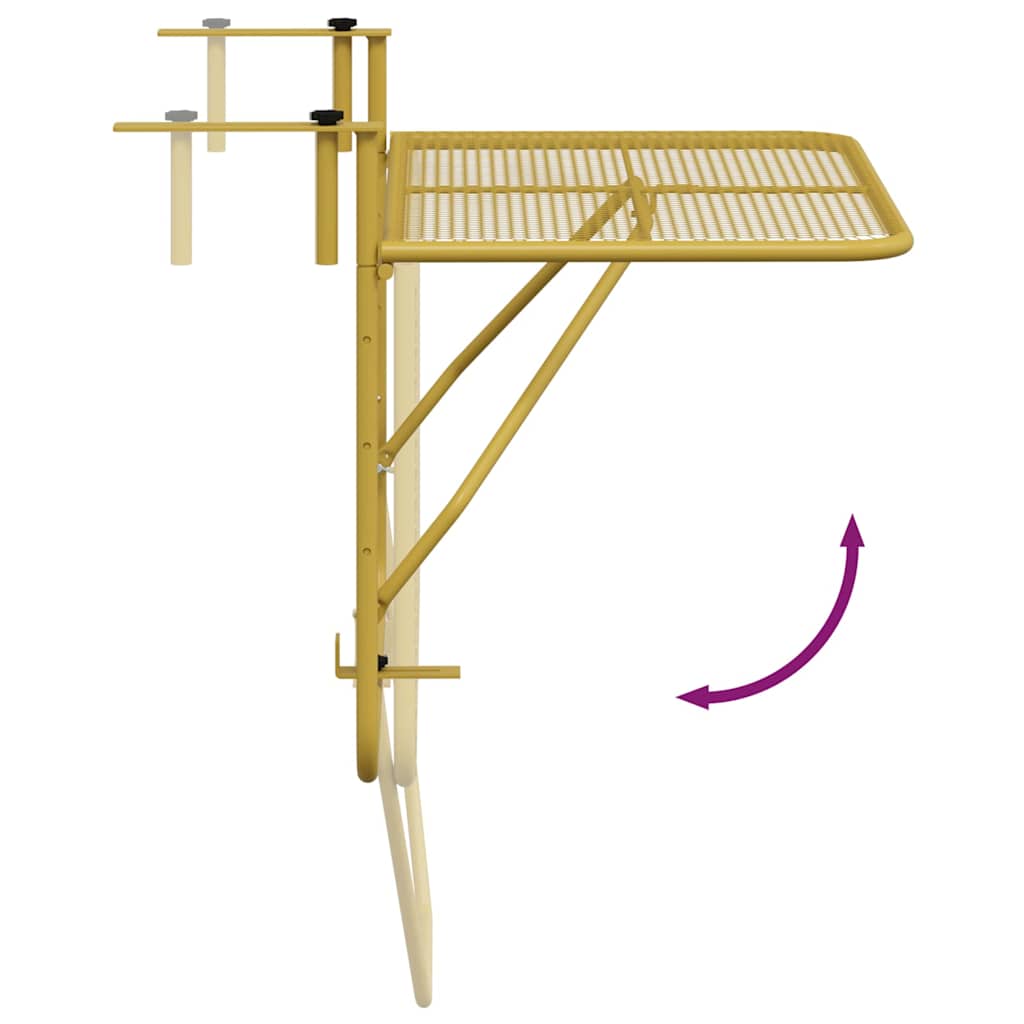 vidaXL Balcony Table Gold 60x40 cm Steel