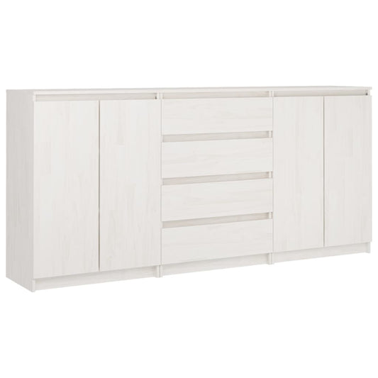 vidaXL Side Cabinets 3 pcs White Solid Pinewood