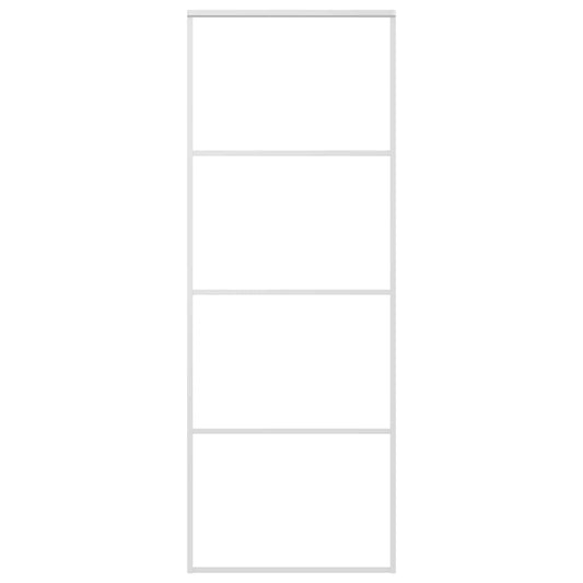 151657 vidaXL Sliding Door Frosted ESG Glass and Aluminium 76x205 cm White