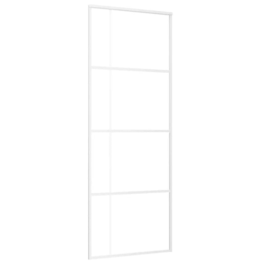 151681 vidaXL Sliding Door Frosted ESG Glass and Aluminium 76x205 cm White